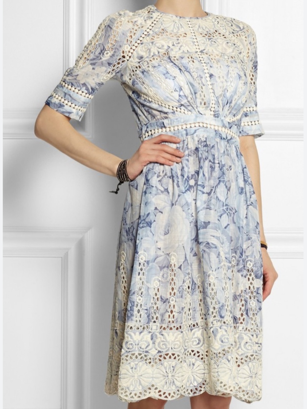 Zimmermann Light Blue Scallop Dress Size 1 US size 6